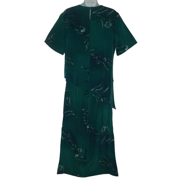 Vintage Momentum Outfit Blouse Skirt Flower Floral Cottagecore Green Spring Sz M - Picture 4 of 14